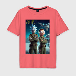 Мужская футболка оверсайз Rick and Morty - air force нейроарт