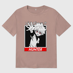 Футболка оверсайз мужская Хантер Килуа Золдик, цвет: пыльно-розовый