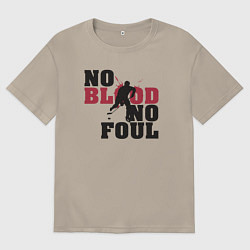 Футболка оверсайз мужская Хоккей - нет крови нет фола, цвет: миндальный