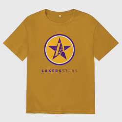 Футболка оверсайз мужская Lakers stars, цвет: горчичный