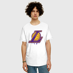 Футболка оверсайз мужская Lakers team, цвет: белый — фото 2
