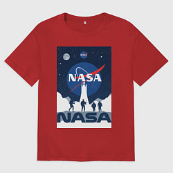 Футболка оверсайз мужская NASA открытия, цвет: красный
