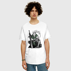 Футболка оверсайз мужская Боевой пехотинец в броне, цвет: белый — фото 2