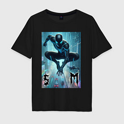 Футболка оверсайз мужская Spider-man neon glow, цвет: черный