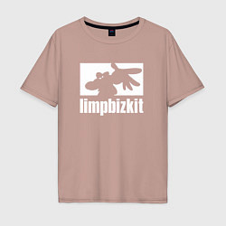 Футболка оверсайз мужская Limp Bizkit - logo, цвет: пыльно-розовый