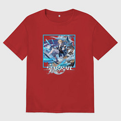 Футболка оверсайз мужская Яньцин, цвет: красный