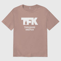 Футболка оверсайз мужская Thousand Foot Krutch - logo, цвет: пыльно-розовый