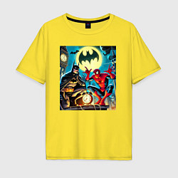 Мужская футболка оверсайз Batman with Spider-man - ai art fantasy