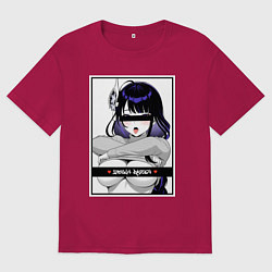 Футболка оверсайз мужская Секси Шогун Райден - Genshin impact, цвет: маджента