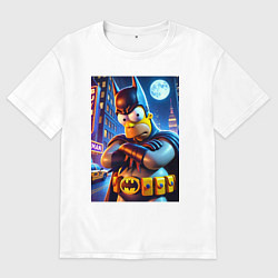 Футболка оверсайз мужская Batsimpson - ai art collaboration, цвет: белый