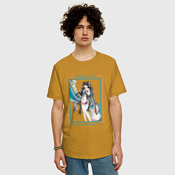 Футболка оверсайз мужская Zhezhi Enchanted Brush, цвет: горчичный — фото 2