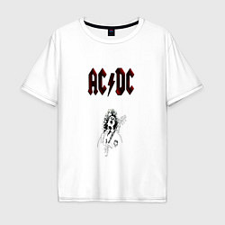 Футболка оверсайз мужская AcDc - roook, цвет: белый