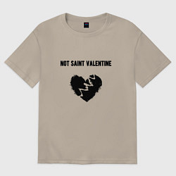 Футболка оверсайз мужская Not saint valentine, цвет: миндальный
