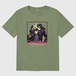 Футболка оверсайз мужская Ризли, цвет: авокадо