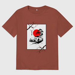 Футболка оверсайз мужская Toyota Supra sakura, цвет: кирпичный