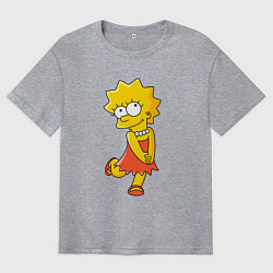 Футболка оверсайз мужская Lisa Simpson, цвет: меланж