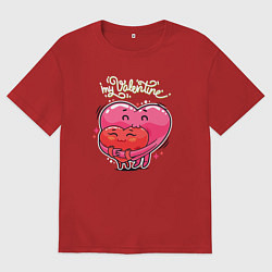 Футболка оверсайз мужская Мой Валентин, цвет: красный