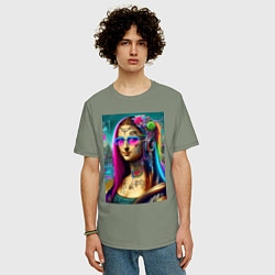 Футболка оверсайз мужская The Gioconda of our days is eclectic, цвет: авокадо — фото 2