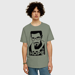 Футболка оверсайз мужская Gordon Freeman - надежда, цвет: авокадо — фото 2