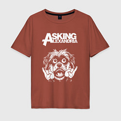 Футболка оверсайз мужская Asking Alexandria rock dog, цвет: кирпичный