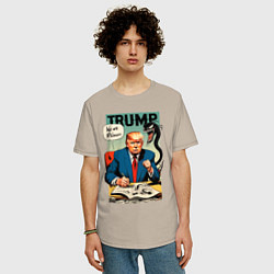 Футболка оверсайз мужская Trump - we are Venom meme, цвет: миндальный — фото 2
