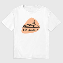 Футболка оверсайз мужская Hollywood Los Angeles, цвет: белый
