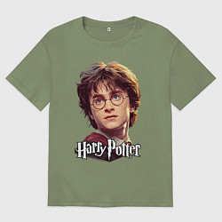 Футболка оверсайз мужская Harry Potter wizard, цвет: авокадо