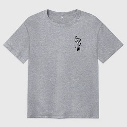 Футболка оверсайз мужская Ключик от сердца, цвет: меланж