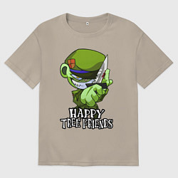 Мужская футболка оверсайз Happy three friends - Flippy