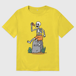 Футболка оверсайз мужская Обед на кладбище, цвет: желтый