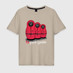 Мужская футболка оверсайз Squid game matryoshka edition