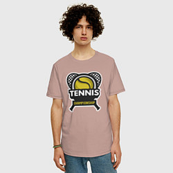 Футболка оверсайз мужская Tennis championship, цвет: пыльно-розовый — фото 2