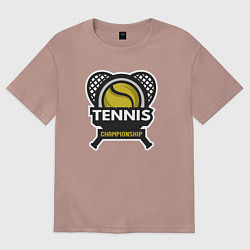Футболка оверсайз мужская Tennis championship, цвет: пыльно-розовый