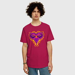 Футболка оверсайз мужская Violet owl, цвет: маджента — фото 2