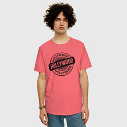 Футболка оверсайз мужская Hollywood vibe, цвет: коралловый — фото 2