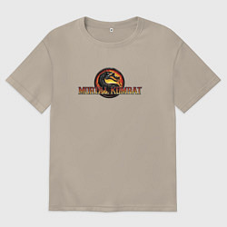 Футболка оверсайз мужская Лого Mortal Kombat, цвет: миндальный