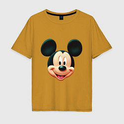 Футболка оверсайз мужская Mickey mouse head, цвет: горчичный