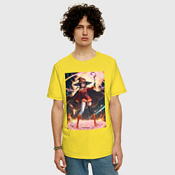 Футболка оверсайз мужская Мегумин колдует взрывную магию, цвет: желтый — фото 2