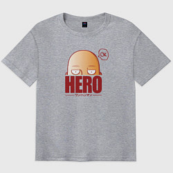 Футболка оверсайз мужская Ванпанч герой hero, цвет: меланж