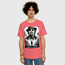Футболка оверсайз мужская Movie Joker - folie a deux meme, цвет: коралловый — фото 2