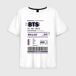 Футболка оверсайз мужская Bts ticket, цвет: белый