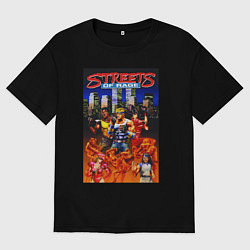 Футболка оверсайз мужская Streets of rage - bare knuckle, цвет: черный