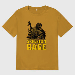 Футболка оверсайз мужская Яростный скелет, цвет: горчичный