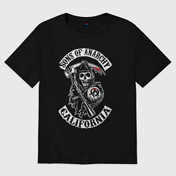 Футболка оверсайз мужская Sons of anarchy - logo, цвет: черный