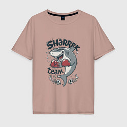 Футболка оверсайз мужская Shark team, цвет: пыльно-розовый