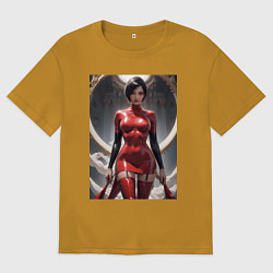 Футболка оверсайз мужская Ада Вонг из Resident Evil, цвет: горчичный