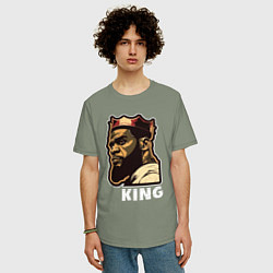 Футболка оверсайз мужская Король Леброн Джеймс, цвет: авокадо — фото 2