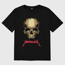 Футболка оверсайз мужская Metallica - skull with fangs, цвет: черный