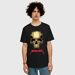 Футболка оверсайз мужская Metallica - skull with fangs, цвет: черный — фото 2