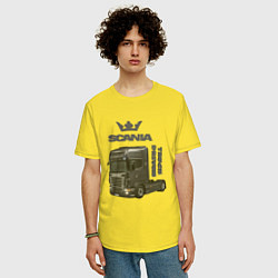 Футболка оверсайз мужская Скания truck driver, цвет: желтый — фото 2